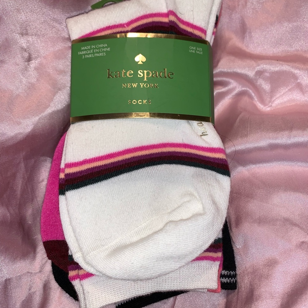 Kate Spade  stripe /hello 3 Pk nwt